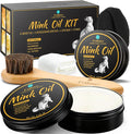 Feilove 4-in-1 Mink Oil Leather Conditioner and Cleaner 3.52 oz - Premium Waterproof Formula for Boots and Shoes