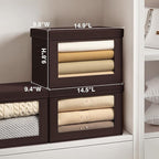 Homsorout Stackable Storage Bins with Lids - Medium Storage Box with Lids, Foldable Closet Boxes for Organizing, Wardrobe Clo