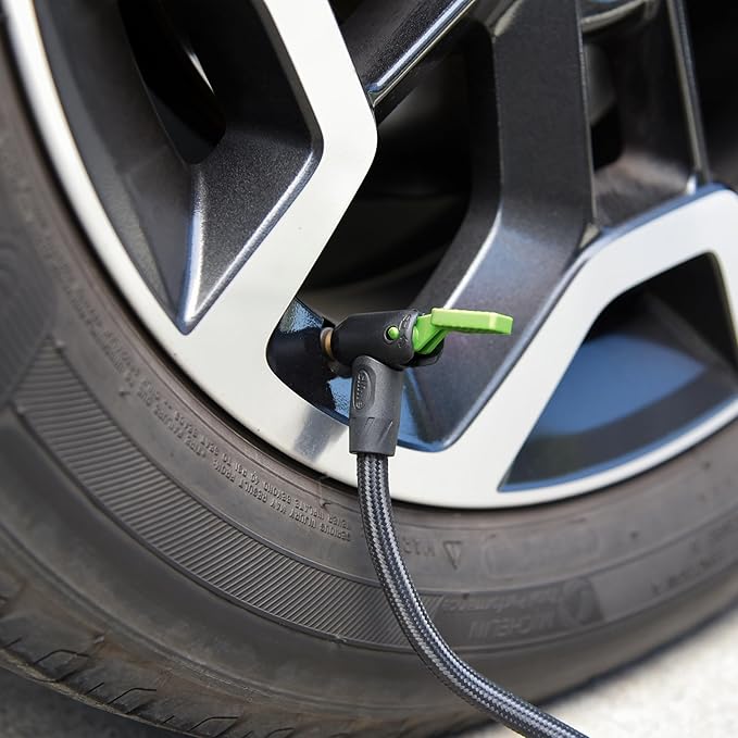 Slime 40060 Tire Inflator, Compact, Portable Car Air Compressor, Analog, Quick Connect Air Hose, Flat Tire Puncture Repair, 12V, 10 min inflation