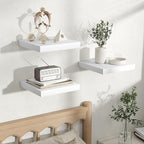 Fun Memories Rustic Floating Wall Shelves, Wall Mounted Wood Storage & Display Shelves for Bathroom, Bedroom, Living Room or 