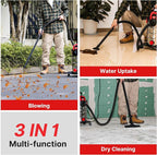 Shop-Vac 6.5 Gallon 4.0 HP Wet/Dry Vacuum with Blower Function, Stainless Steel Tank, Portable Shop Vacuum with Wheels, Inclu