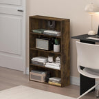 Furinno Basic Book Shelf, 4-Tier Bookcase with Open Shelf, Bookshelf, Cube Storage Organizer, 6 x 24 x 35, for Living Room, B