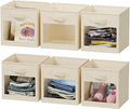 SpaceAid Storage Cubes with Clear Windows, Set of 6 Fabric Bins, 11 Inch Foldable Baskets Boxes for Closet, Cubby Shelf or Cu