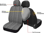 Pariitadin Baja Saddle Blanket Car Seat Covers Full Set with Seat Belt Pads, Washable Breathable Striped Woven Cloth Seat Cov