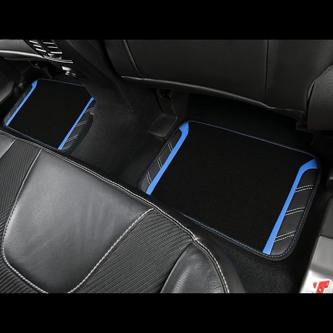 CAR PASS Leather Steering Wheel Cover and Waterproof Car Floor Mats,Microfiber Universal Car Combo Fit for 95% Sedan,SUV,Cars