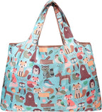 allydrew Large Foldable Tote Nylon Reusable Grocery Bags, 6 Pack