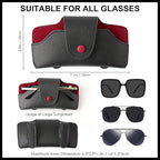 Car Sunglasses Holder for Car Visor Vegan Leather Auto Eyeglass Case with Clip Automotive Interior Visor Accessories