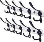 Dseap Wall Mounted Coat Rack - 5 Tri Hooks, Heavy Duty, Stainless Steel, Metal Coat Hook Rail for Coat Hat Towel Purse Robes 