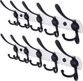 Dseap Wall Mounted Coat Rack - 5 Tri Hooks, Heavy Duty, Stainless Steel, Metal Coat Hook Rail for Coat Hat Towel Purse Robes 