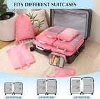 PFEYRPK Lightweight Compression Packing Cubes for Suitcases, Compressible Expandable Travel Packing Organizer with Clear Toil