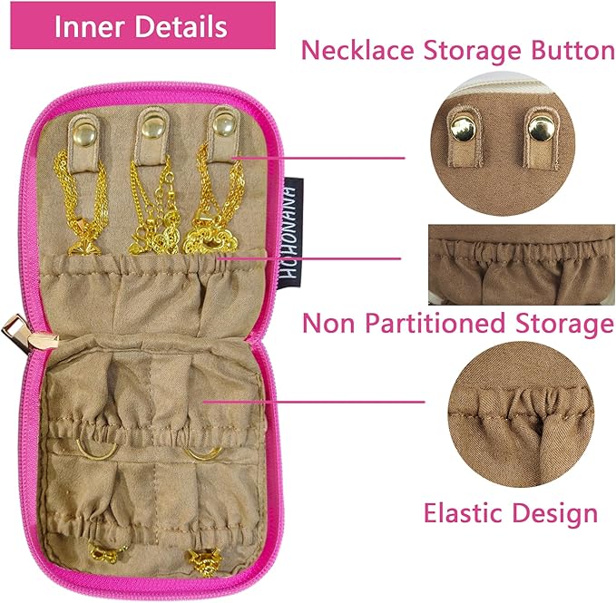 Travel Jewelry Case Small Jewelry Organizer Purse Jewelry Bag Women Jewelry Purse Double Layers for Bracelet Rings Earring Ne