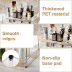 Goderewild 2-Tier Bathroom Counter Organizer, Multi-Purpose Cosmetics Skincare Shelf, Fits A4 Size Makeup Organizer for Offic