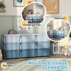 Qaba 3 Tier Kids Storage Unit, Toy Organizers and Storage with 9 Drawer Chest for Kids Bedroom Nursery Kindergarten Living Ro