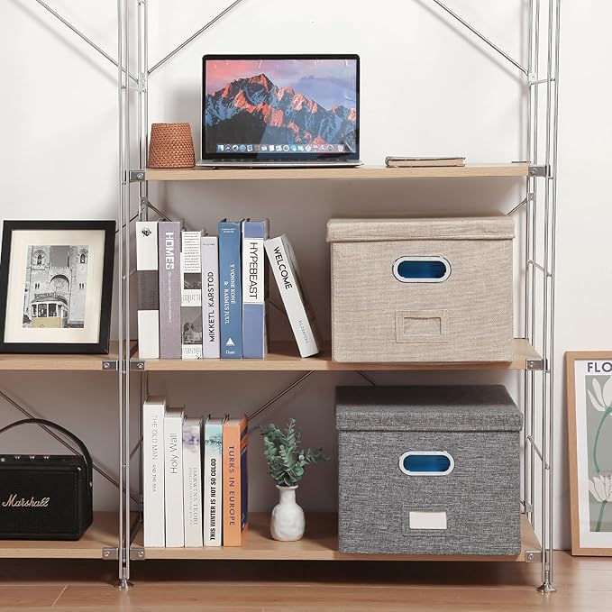 File Organizer Collapsible Storage Box for Office File Box with Lids Document Organizer for Office and Home Easy Slide Durabl