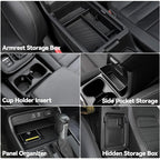 5PCS Center Console Organizer Tray for 2026 2025 2024 2023 Honda CRV Accessories, Armrest Storage Box and Drawer, Armrest Hidden Storage Box, Dashboard Organizer Tray and Cup Holder for Honda CRV