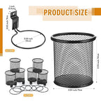 Colingmill 6 Set Slatwall Cups with Hook Black Metal Slatwall Organizer Accessories Slat Wall Basket Bin Pencil Mesh Wire Hol