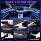 LivTee Smart LED Car Lights Interior with USB Port, LED Strip Fiber Optic Ambient Lighting Car, Wireless App Control, Sync to Music, Car Decorations Interior Accessories Gifts for Women Men, 6 in 1