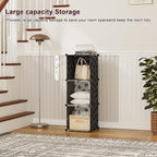 C&AHOME Cube Storage Organizer with Doors, 3-Cube Shelves, DIY Plastic Modular Bookshelf, Closet Clothes Storage Shelving Ide