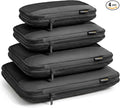 4 Piece Compression Packing Cubes for 3–7 Day Travel, Lightweight Travel Organizers with Breathable Mesh, Double-Zipper Packi