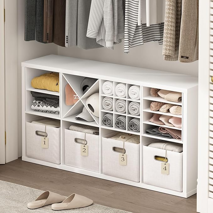 Furinno Cubicle Cube Insert, 3-Shelf Cube Organizer, Fits into Furinno Extra Thick Cubes, for Organizers and Storage, White (