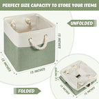 Geiserailie 6 Pcs 13 x 13 Inch Cube Storage Bins Fabric Storage Organizer Bins Foldable Cube Baskets with Sturdy Carry Handle