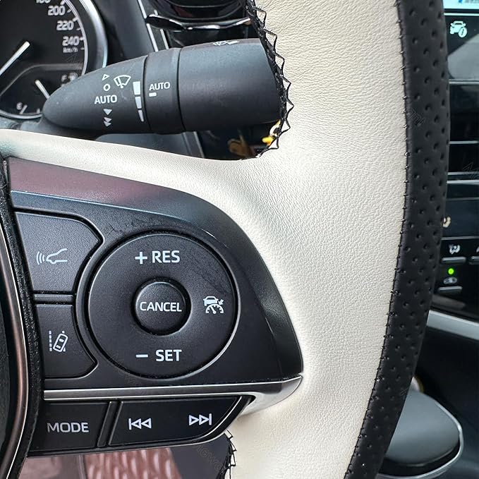 MEWANT Breathable Hand Sewn Car Steering Wheel Cover for Toyota Camry 2018-2019 / Toyota Avalon 2019 / Toyota Corolla 2019-2020 / Toyota RAV4 2019 Steering Wheel Accessories