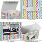 Univivi Fabric Foldable Storage Boxes [4-Pack] Large Collapsible Stackable Storage Bins with Lids, Closet Organizers and Stor