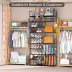 Kottwca 2 Row 10 Tier Tall Shoe Rack Organizer for Closet Entryway, 40-45 Pair Shoe Boot Storage Rack, Metal Shoe Shelf Small