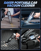 Saker Car Vacuum Portable Cordless Handheld Car Vacuum 15000PA High Power with Brushless Motor and Blower for Cars,Office,Hom
