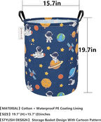 QUEENLALA Large Storage Basket,Laundry Hamper/Bathroom/Home Decor/Collapsible Round Storage Bin,Boys and Girls Hamper/Boxes/C