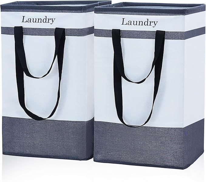 FairyHaus Laundry Basket 78L, 2Pack Laundry Hamper with Easy Carry Handles, Collapsible Laundry Baskets Hampers for Bathroom 