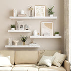Dreamland 30 Inch White Floating Shelves for Wall,8 Inch Deep Floating Shelves,30" W x 8" D Wall Shelves for Bedroom,Living R