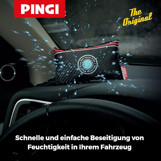 Pingi Dehumidifier Car and Home - Absorbs Moisture Condensation Damp Keeping Windscreens Clear - 100% Leakproof & Reusable