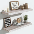 Vivelove Elm Floating Shelves for Wall Solid Wood, 24 Inches Long Rustic Wall Shelf with Invisible Bracket for Living Room Be