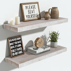 Vivelove Elm Floating Shelves for Wall Solid Wood, 24 Inches Long Rustic Wall Shelf with Invisible Bracket for Living Room Be