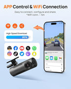 70mai Dash Cam M310, Dash Camera for Cars 1296P QHD, Smart Dash Cam Front Built in WiFi, 130° Wide-Angle FOV, WDR, Night Visi