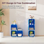 UNKU Cube Storage Organizer, 3 Cube Closet Organizer Storage Shelves, DIY Stackable Bookcase, Clothes Organizer Shelf for Clo