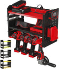 BUILTSTRONG Power Tool Organizer Wall Mount - 3-Tier Heavy-Duty Metal Hand Tool Storage Rack, Utility Racks, Drill Holder, Pe