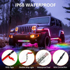 Underglow LED Lights for Cars 252 LEDs RGBI Neon Accent Strip Lights with 16 Million Colors DIY & Music Mode Underbody Exterior Lights Kit for RV SUV Truck Boat 12V