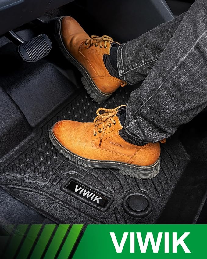 VIWIK Floor Mats for Honda Civic 2016-2021 (Not for Plug-in Hybrid),All Weather Floor Mats Accessories TPE Custom Floor Liners 1st & 2nd Row Black