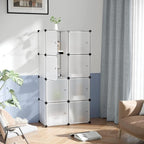 C&AHOME Cube Storage Organizer with Doors, 8-Cube Shelf, Closet Cabinet, DIY Plastic Modular Bookshelf, Storage Shelves Ideal