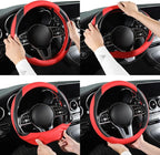 Car Steering Wheel Cover, Leather Steering Wheel Cover,Universal 15 inch Anti-Slip Comfortable Steering Wheel Covers Men Wome
