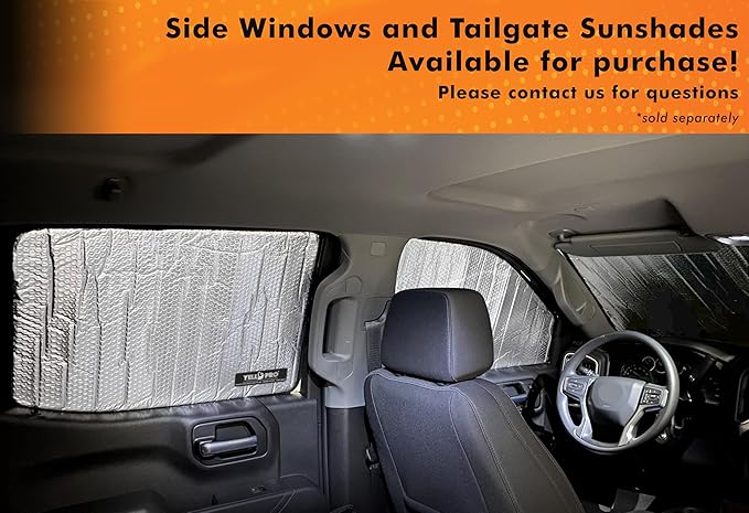 YelloPro Custom Fit Reflective Front Windshield Sunshade for 2020 2021 2022 2023 2024 2025 2026 Chevrolet Silverado 2500 3500, Regular Cab, Double Cab, Crew Cab 2Dr 4Dr [Made in USA]