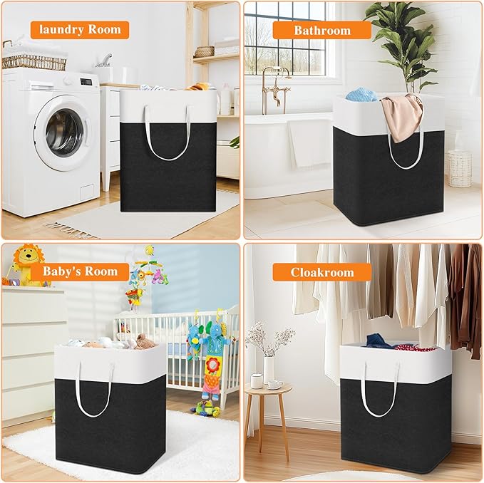 TasticTotes laundry basket 3-Pack, laundry hamper, Hamper with handles, collapsible laundry baskets, Waterproof dirty clothes
