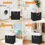 TasticTotes laundry basket 3-Pack, laundry hamper, Hamper with handles, collapsible laundry baskets, Waterproof dirty clothes