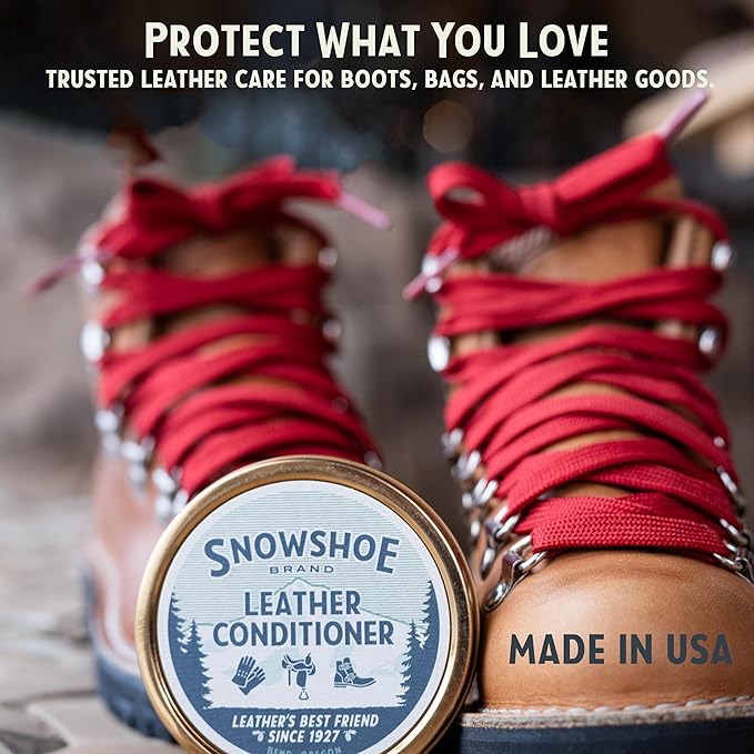 Snowshoe Leather Conditioner, Made in USA Since 1927 - Protect, Condition, Restore & Waterproof - Leather Conditioner for Fur