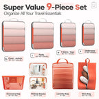 Veken 9/11 Set Compression Packing Cubes for Travel Essentials,Compressible Expandable Large Luggage Suitcase Organizer Bags 