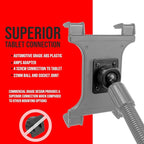 Tackform Tablet Mount for Car and Truck [ELD Mount] Industrial 22 Inch Aluminum Rod Gooseneck Seat Rail Holder for Taxi, Van, Vehicle, Semi, etc. Compatible with iPad, Galaxy, Surface and More.