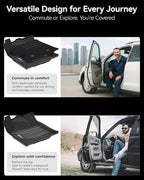 3W Floor Mats with First Row Carpets for Toyota Tacoma 2016-2023, TPE Floor Liner Thickened Carpet with Safety Locks and Driver Heel Pad fit Tacoma Cars Accessory(Only for Double Cab and Automatic)