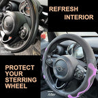 PINCTROT Large Size Comfy Grip Steering Wheel Cover, Anti-Slip Design, 15.5-15.75 Inch(Silicone Purple)